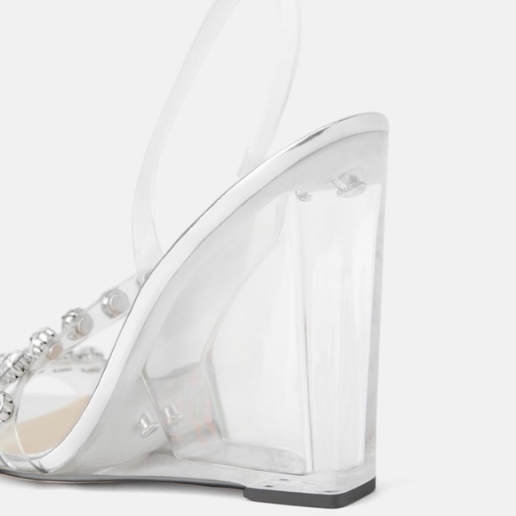 ZARA Embellished Vinyl Wedges - Picture 4 of 6